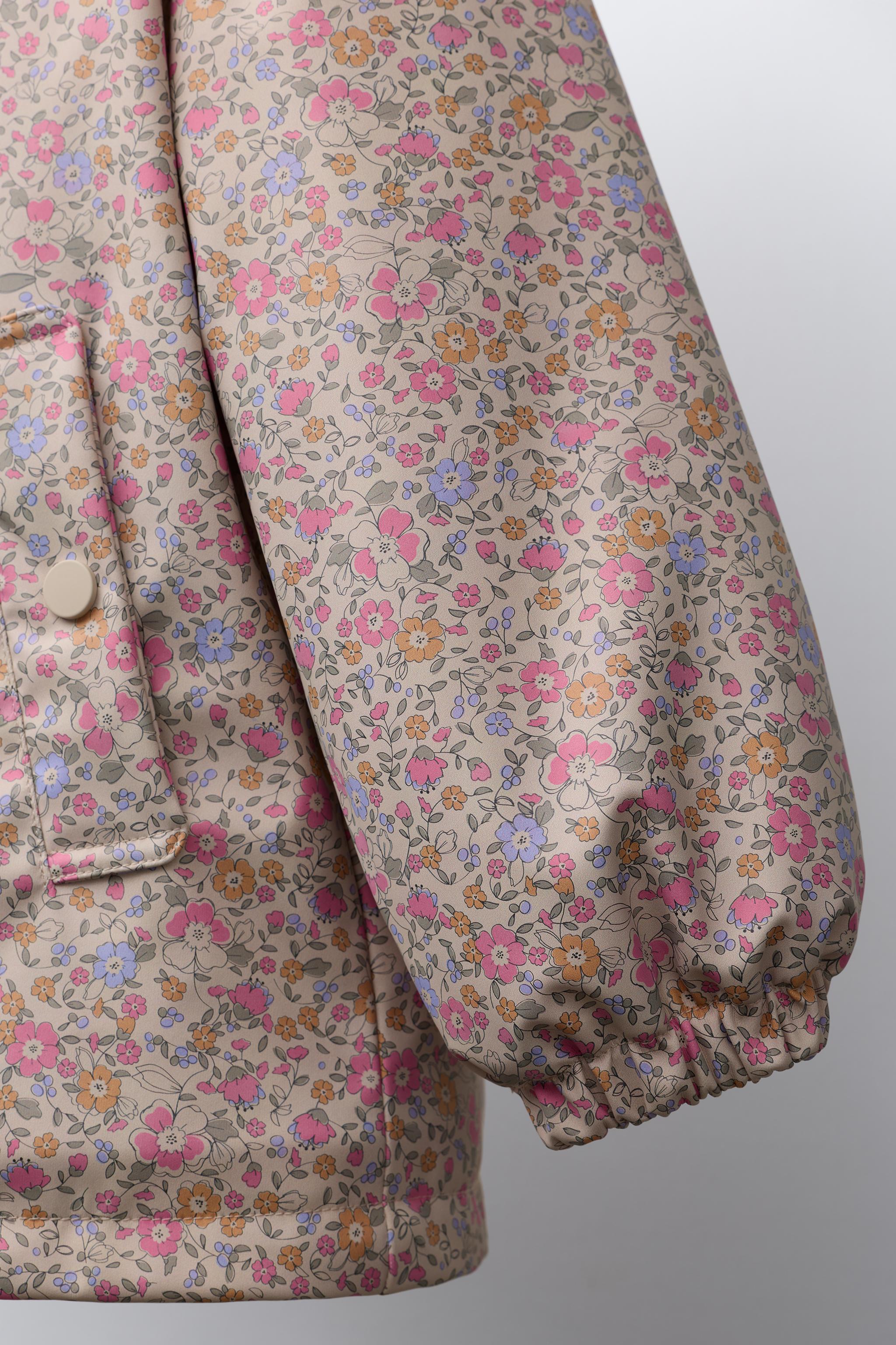 WATER RESISTANT PRINTED RUBBERIZED FLEECE LINED RAINCOAT